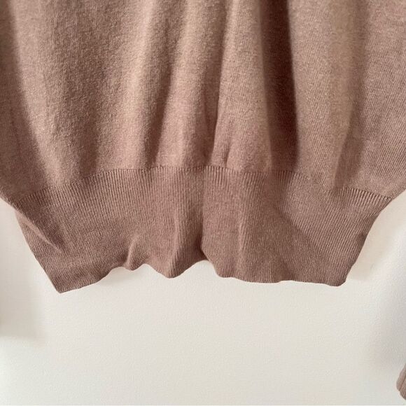 Zara Taupe Half Peal Button Placket Pull-Over Long Sleeve Sweater - Picture 6 of 6